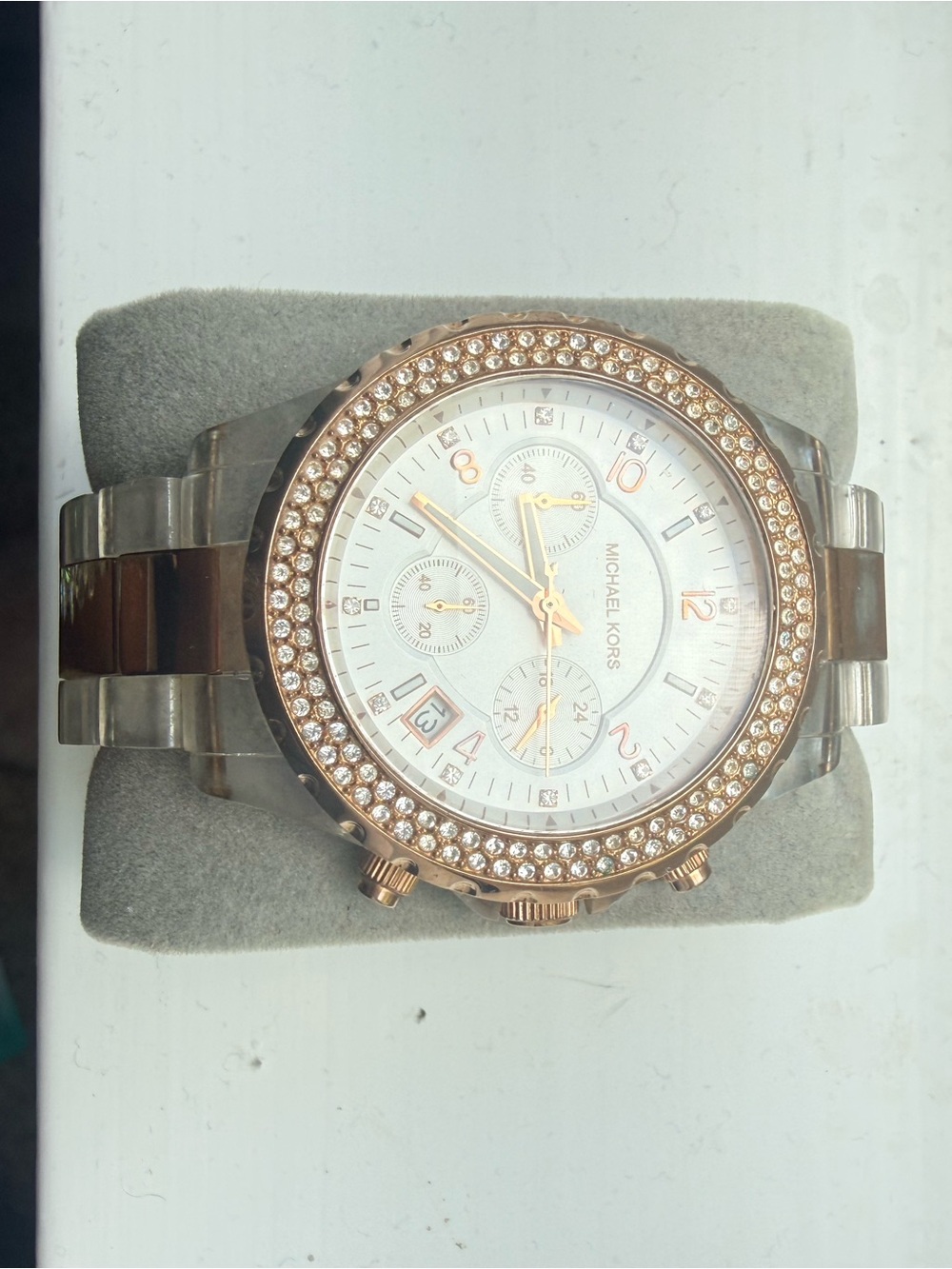 Michael Kors Rose Gold and Clear Watch